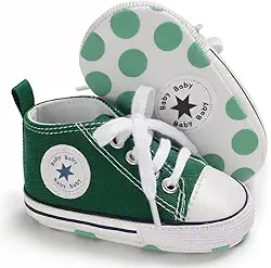 KKIIDDSS Unisex Baby Girls Boys Canvas High-top Shoes, Newborn Infant Anti-Slip Soft Sole Frist Walking Breathable Sneakers