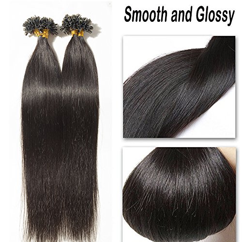 55cm Extension Capelli Veri Naturali con Cheratina...