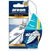 معطر هواء للسيارة معلق من AREON Mini Max، نضارة شاطئ البحر برائحة Verano Azul - عبوة من 12 قطعة