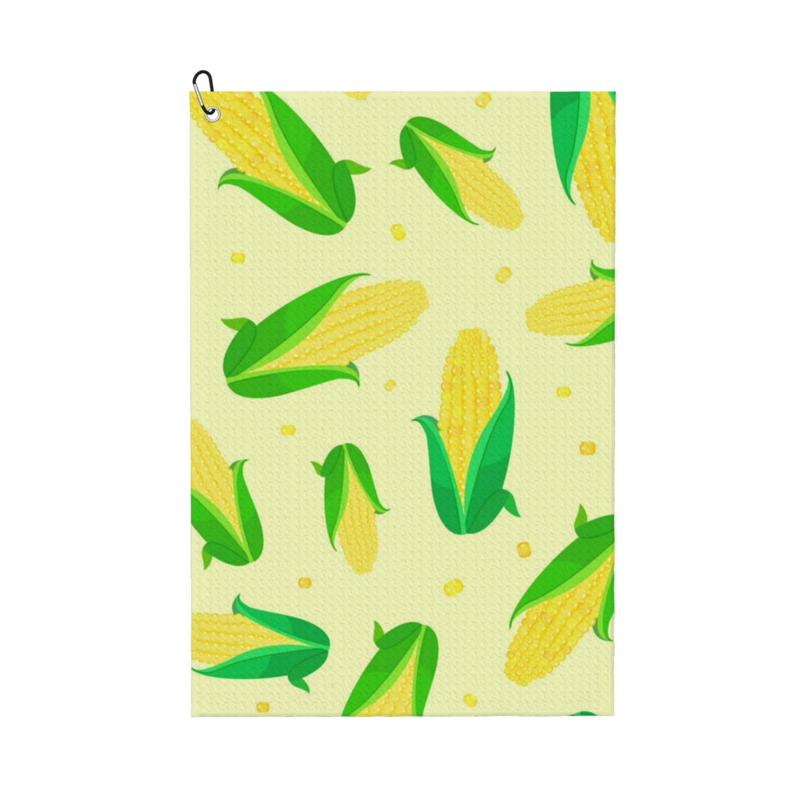 Hnnkloy Green Delicious Corn, 16x24 in Portable Waffle Golf Towels with Carabiner Clip for Golf Bag