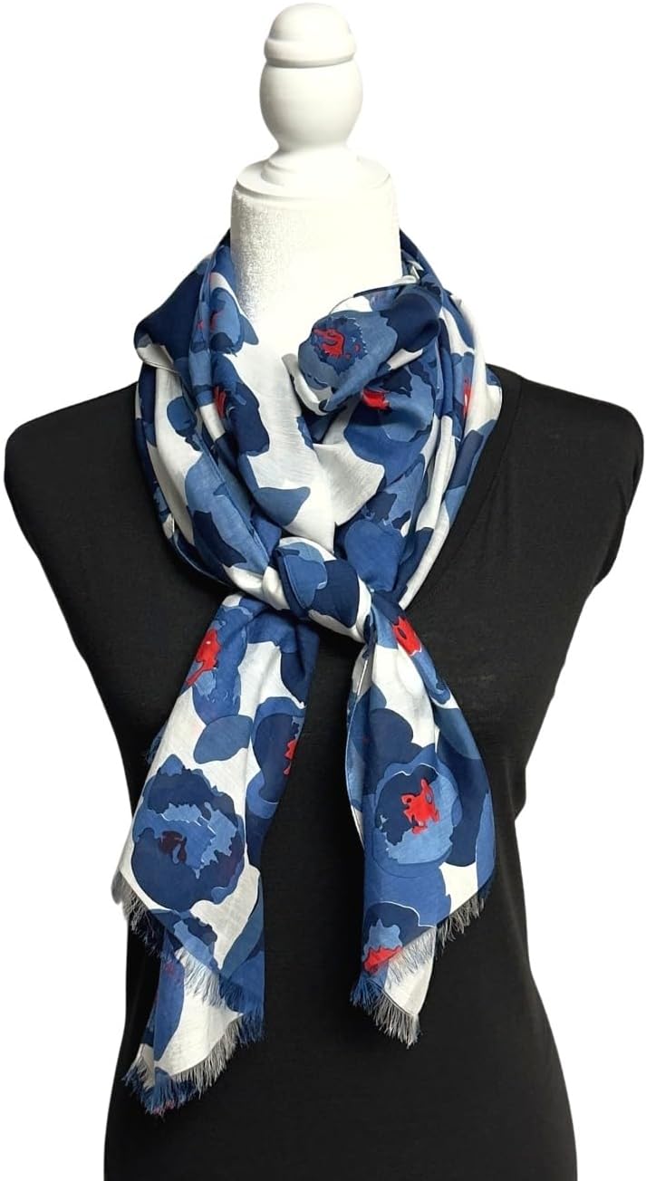 Humble Hilo Vector Art Fashion Scarf or Shawl Vibrant Colorful Patterned Lightweight Neckwear or Wrap for Women