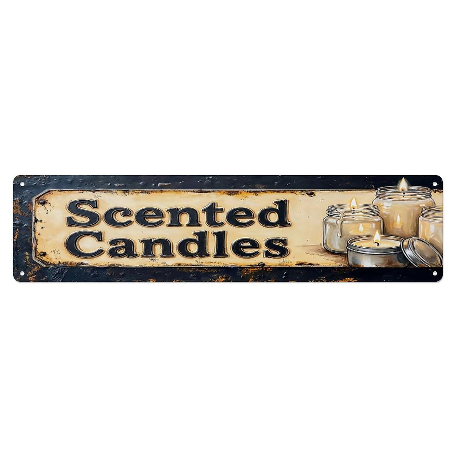 Vintage Scented Candles Soy Farmhouse Metal Tin Sign