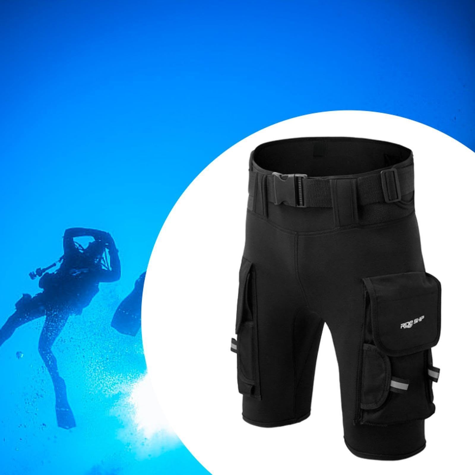 Perfeclan Tauchershorts Neoprenanzug-Shorts Verstellbarer Gürtel Neoprenanzüge Hosen Männer Tauchhosen zum Tauchen Schnorcheln Männer Kanufahren Schwimmen