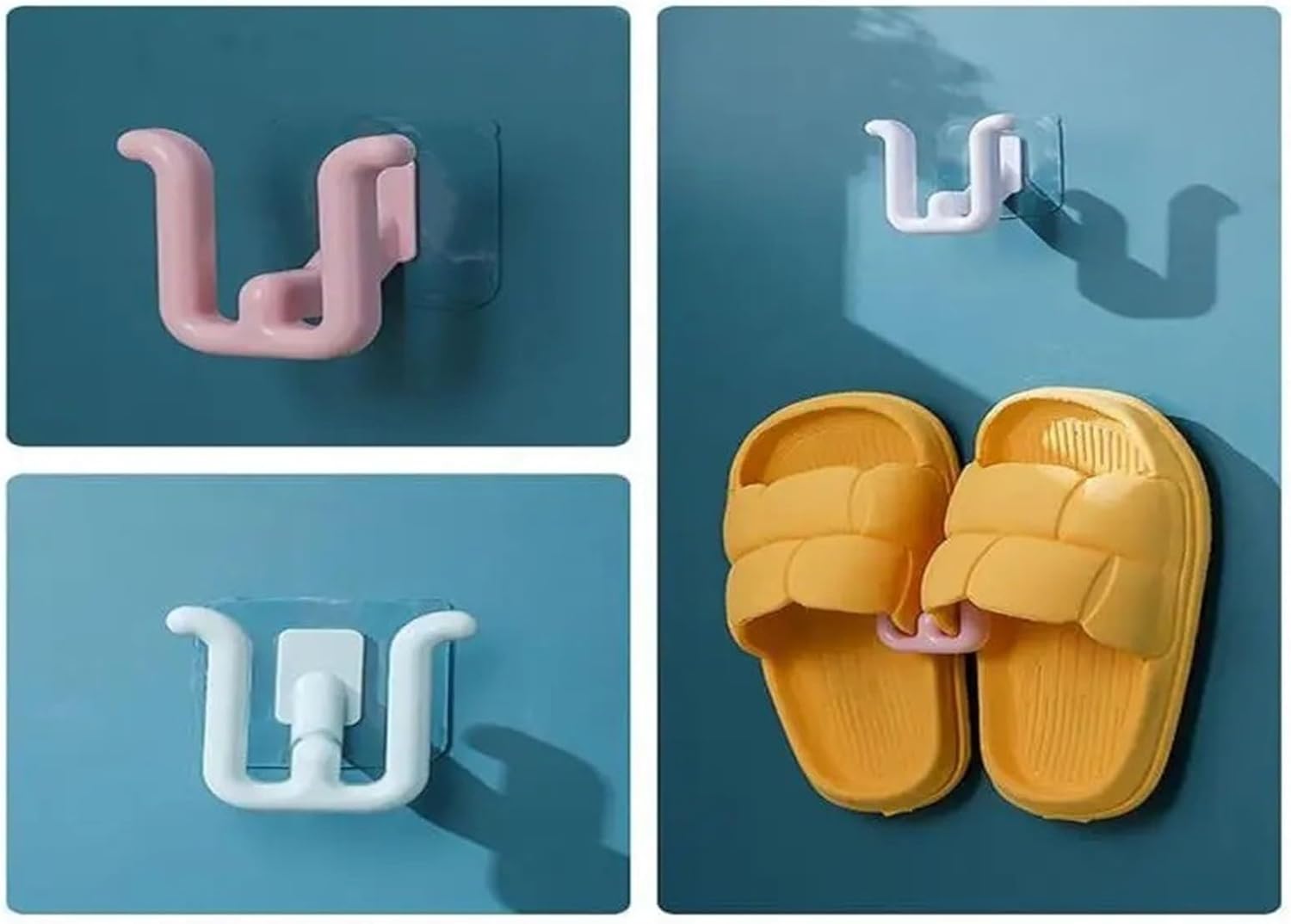 Wall-Mounted Slipper Rack Organisers，Slipper Holde 3 Pcs Wall Mounted Shoe Storage Rack Drain Slippers Rack Household Simple Storage Shoe Hanger(White)