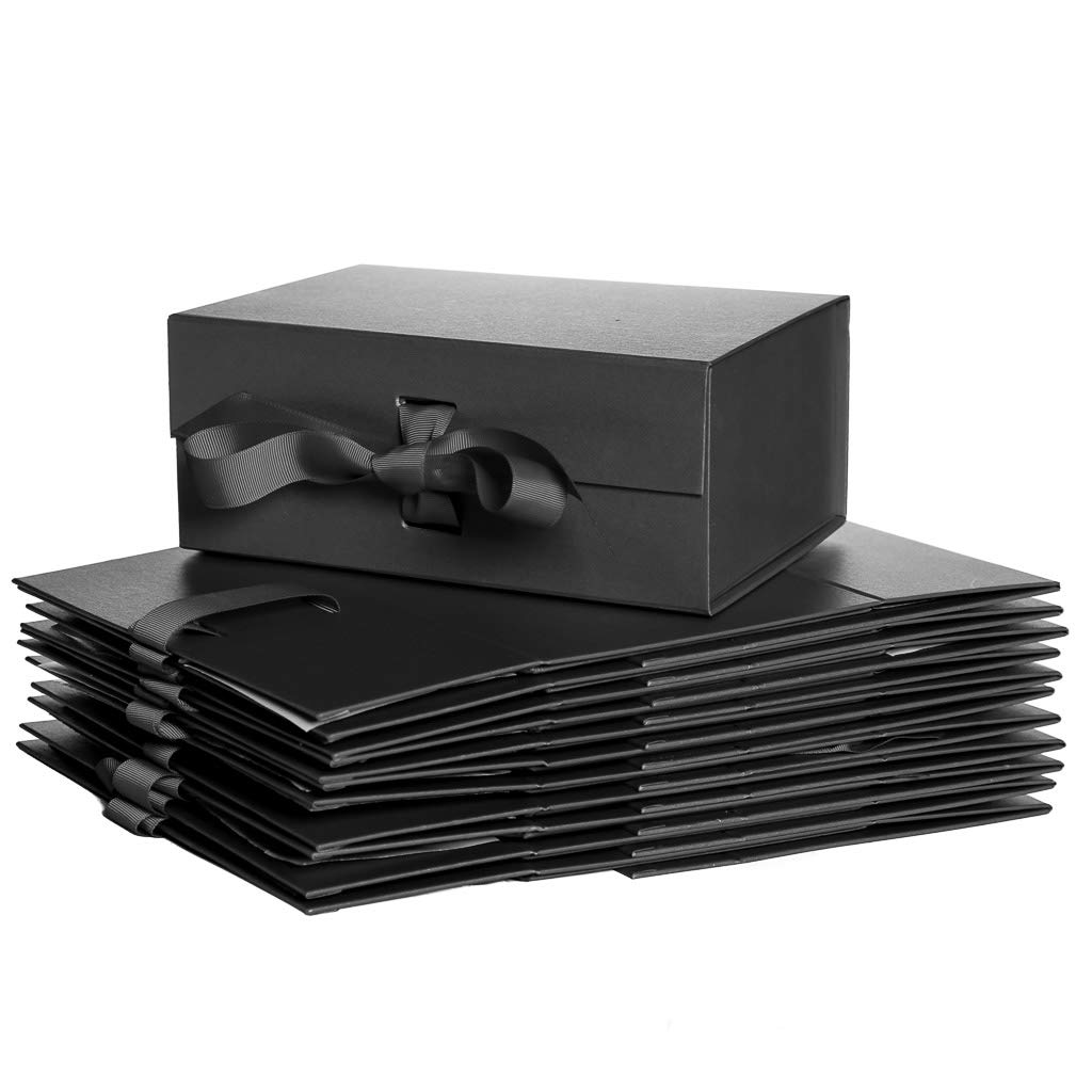 12 Black A5 Easy Assembly Reinforced Gift Hamper Presentation Boxes