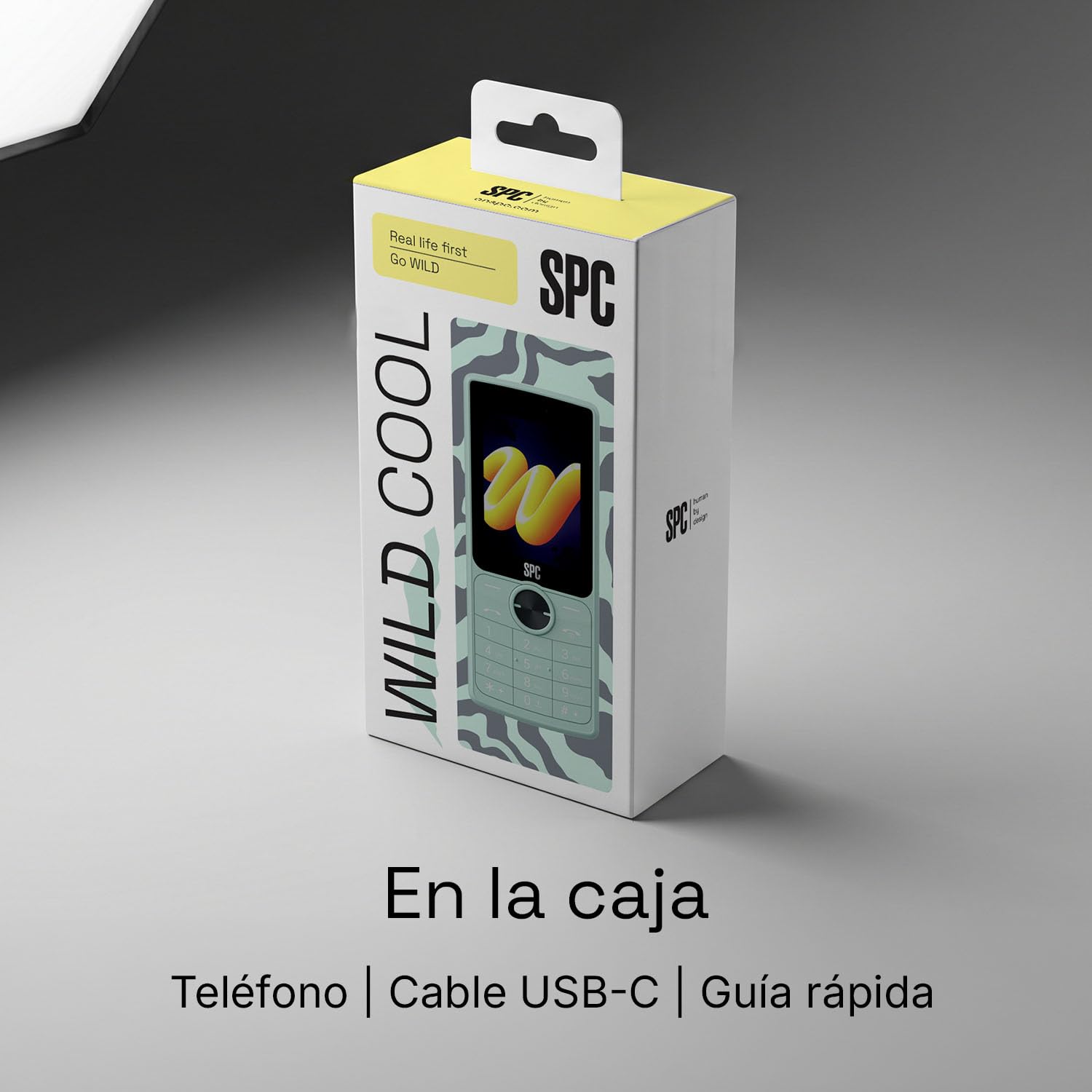 SPC Wild Cool - Teléfono básico para desconexión o Primera conexión, Menta | Sin apps ni redes sociales, 4G, radio FM, cámara, Bluetooth, pantalla 2,4" y entrada para auriculares