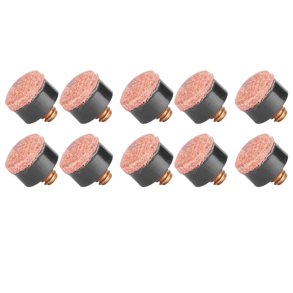 Alvinlite 10PCS Screw-on Billiard Cue Tips Billiards Rod Stick Replacement Parts Repair Tool Supplies Accessories - 10-13mm (10mm) Pool