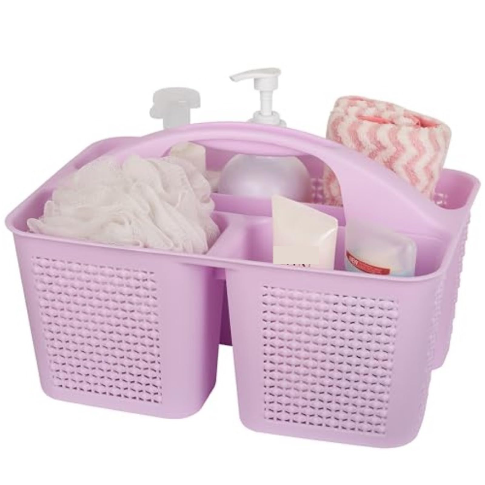 WSQHAO 2Pcs Plastic Portable Shower Caddy Bucket, Cleaning Basket With Handle Compartments Storage Organizer For Bathroom for Shower(Color4)