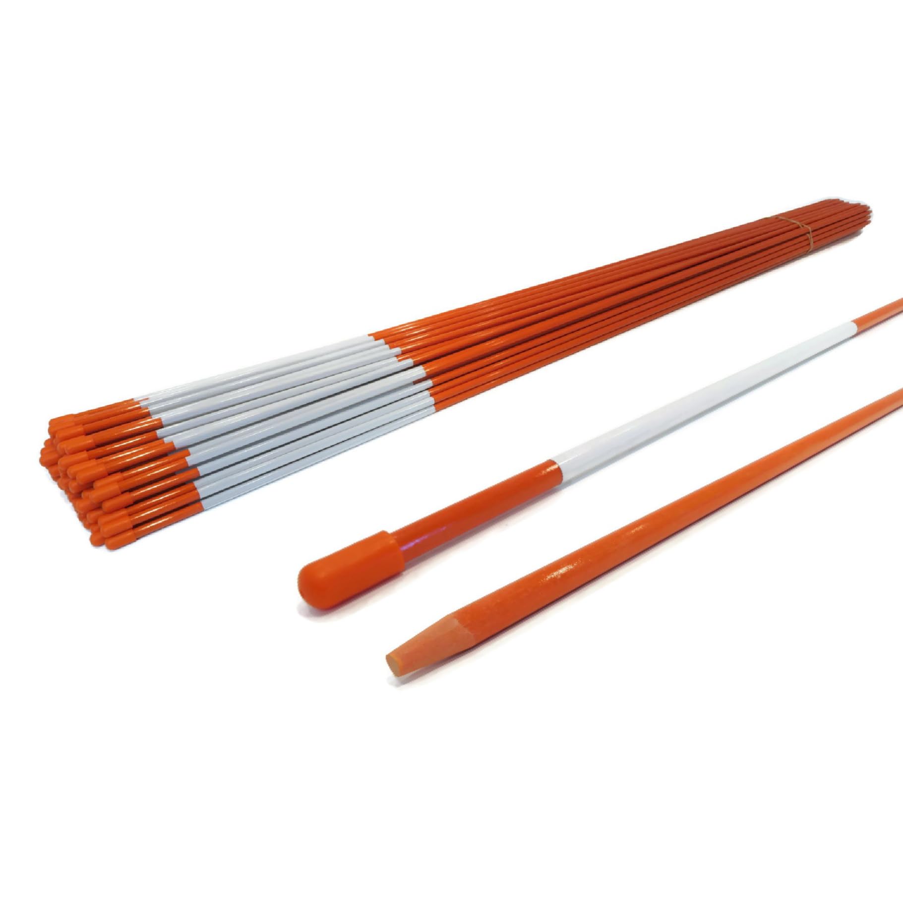 The ROP Shop | (Pack of 100 Driveway Markers, Snow Stakes, Plow Stakes, Orange Reflective Fiberglass, 1/4