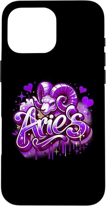 Purple Aries Zodiac Star Sign Case for iPhone 16 Pro Max