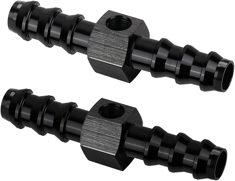 Adaptador T para manômetro de pressão de combustível Mobiegar 1/8 NPT para espigão 3/8 – Pacote com 2