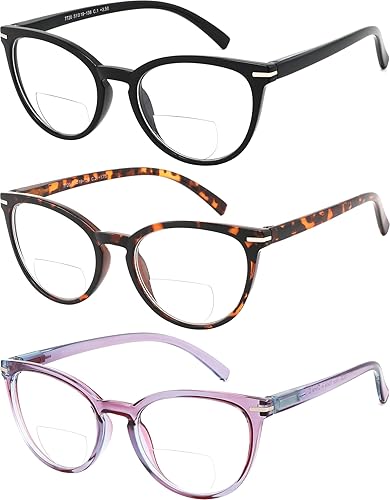 Yogo Vision Bifocal Reading Glasses for Men and Women Rectangle MultiFocal Readers with Spring Hinges Retro Design