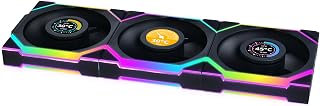 Lian Li UNI Fan SL - Ventilador inalámbrico LCD (ARGB, PWM, 3 unidades, incluye controlador, hoja inversa, 120 mm), color negro