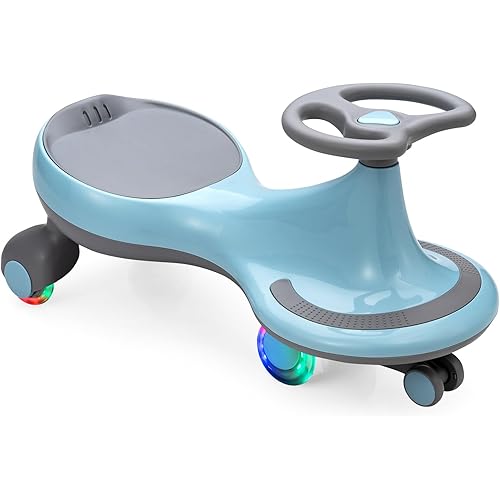 Wiggle Car-Ride on Toy, No Batteries, Gears or Pedals, Uses Twist, Swivel, Wiggle Car with LED Flashing Wheels, Kids Swivel Car for Boys and Girls 3 Year and UP