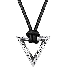 FaithHeart Norse Viking Rune Necklace with Adjustable Braided Leather/Stainless Steel Rope Chains for Men Women, Vintage Amulet Jewelry Gift with Delicate Box