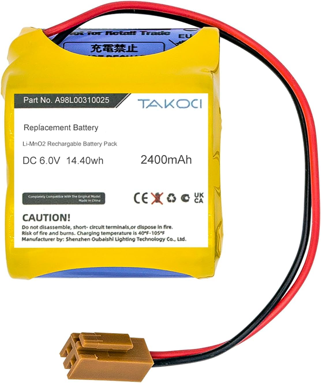 ChoyoqeR 3pcs A06B-6114-K504,BR-2/3AGCT4A Replacement Battery for A98L-0031-0025,BR-2/3A4F,BR2/3AGCT4A Li-MnO2 2400mAh/6.0V