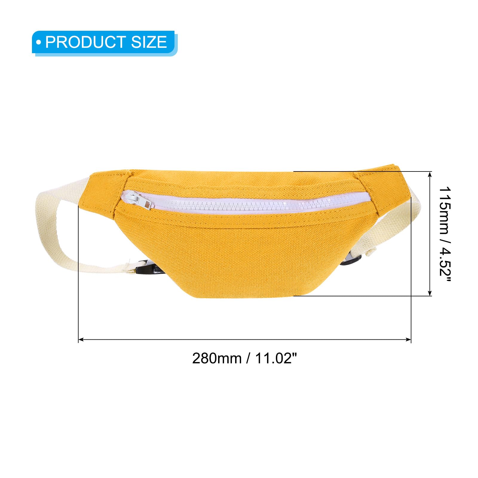 PATIKIL Fanny Pack, Belt Bag Crossbody Waist Bag with Adjustable Strap for Women Men Travel Running Hiking Cycling Yellow - Image 2