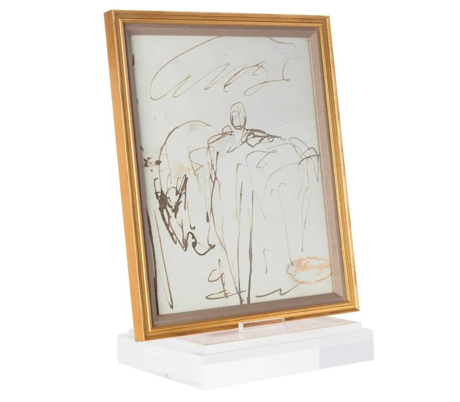 Alice Lane Lucite Galerie Art Stand Home Collection - Clear Acrylic Art Display Stand Lends A Minimalist Touch - Sturdy, Elongated Stand With Square Block Base - Home Décor