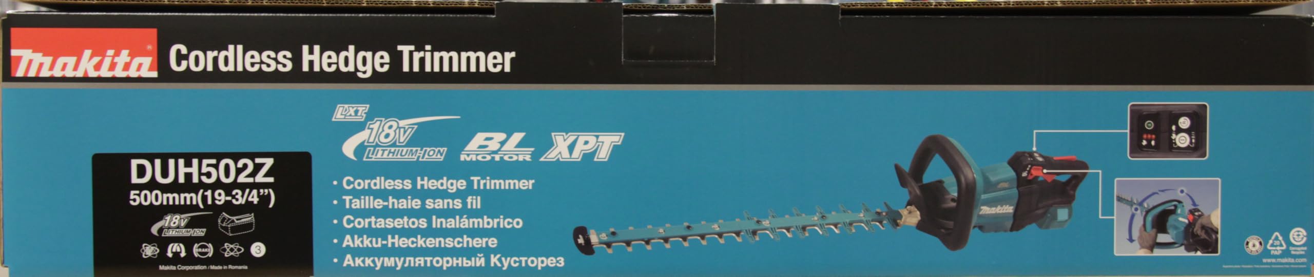 Makita DUH502Z - Cortasetos sin escobillas (18 V, Li-Ion LXT, 50 cm, baterías y cargador no incluidos)