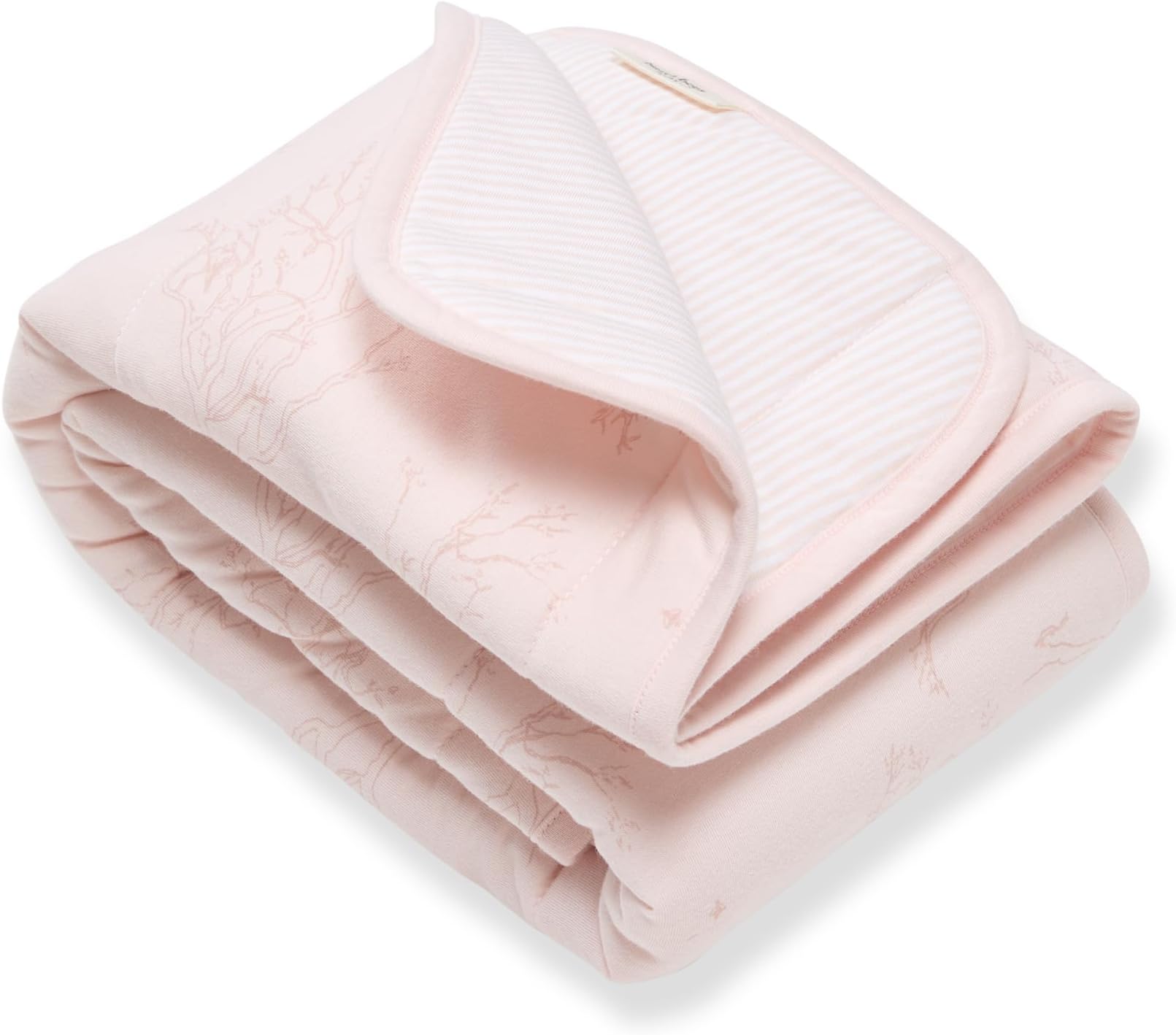 Burt's Bees Baby Reversible Blanket, Nursery, Stroller & Tummy-Time Organic Jersey Cotton Quilted Infant & Toddler Bedding