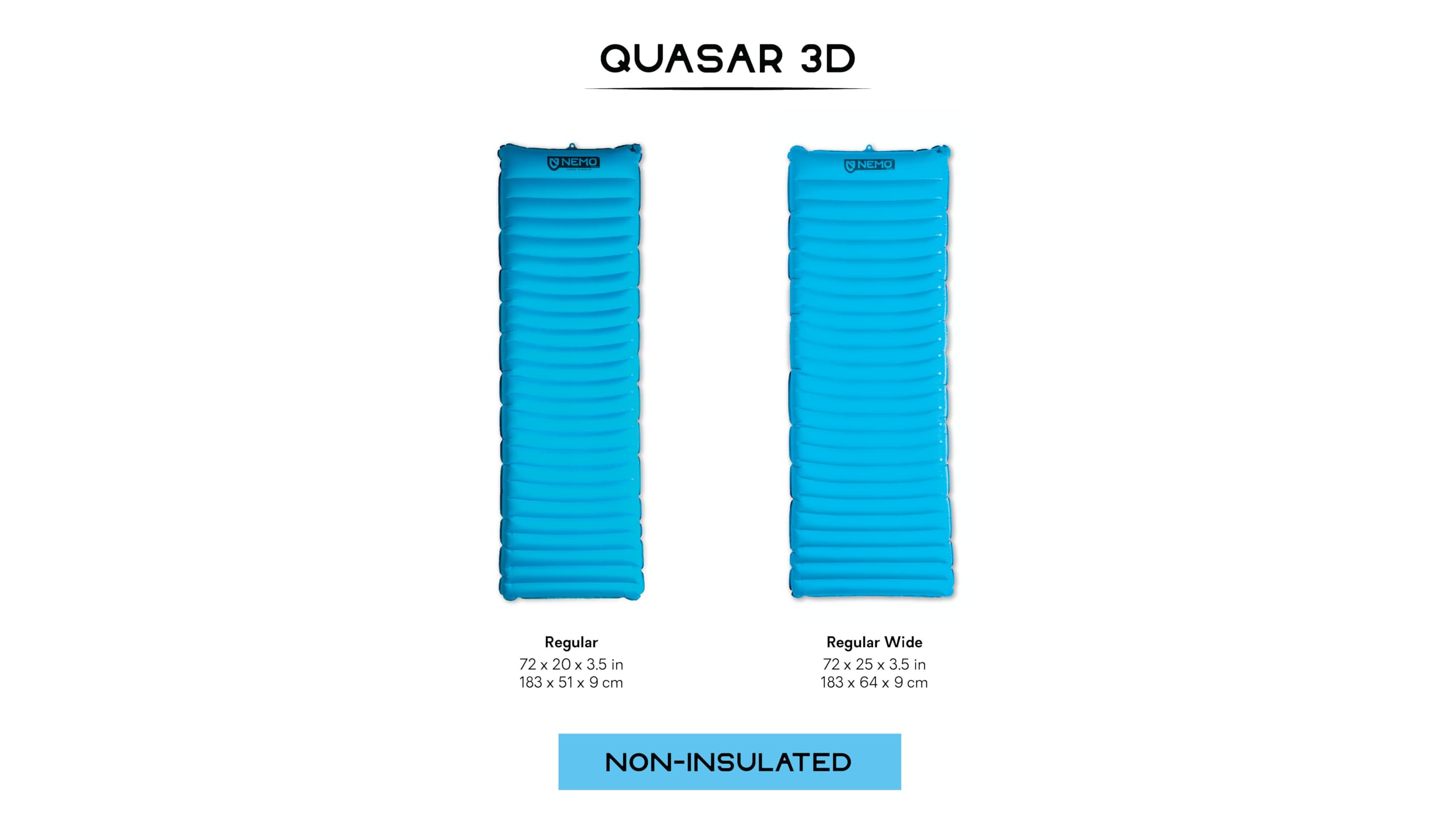 NEMO Equipment Quasar 3D Lightweight Sleeping Pad, Plasma, Regular