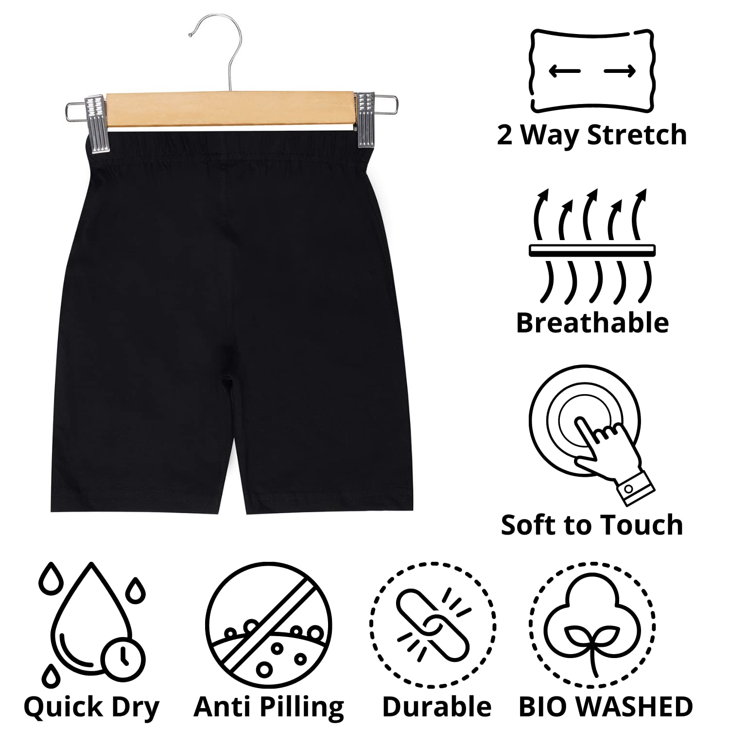 2K Kids Boys Regular Fit Without Pocket Cotton Shorts - Pack of 2 - Image 2 thumbnail