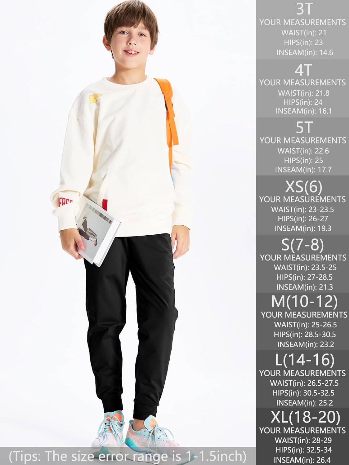 DEVOROPA Toddler to Youth Boys Joggers Kids Tapered Leg Sweatpants Lightweight Running Soccer Sports Athletic Pants Pockets - Image 6