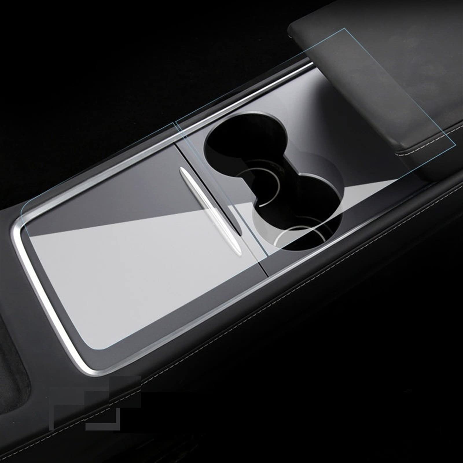 Qibbei Transparent Center Console Cover Sticker For Tesla Model 3 Y 2021 Abs Central Control Panel Protective Patch(Transparent)