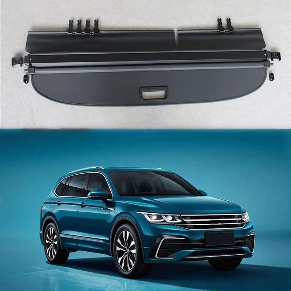 CJSjiasu Car Retractable Rear Trunk Parcel Shelf for VW Tiguan 2017-2022, Automobile Cargo Covers Auto Luggage Cargo Shield Cover Replacement Boot Shelves Tail Box Partition