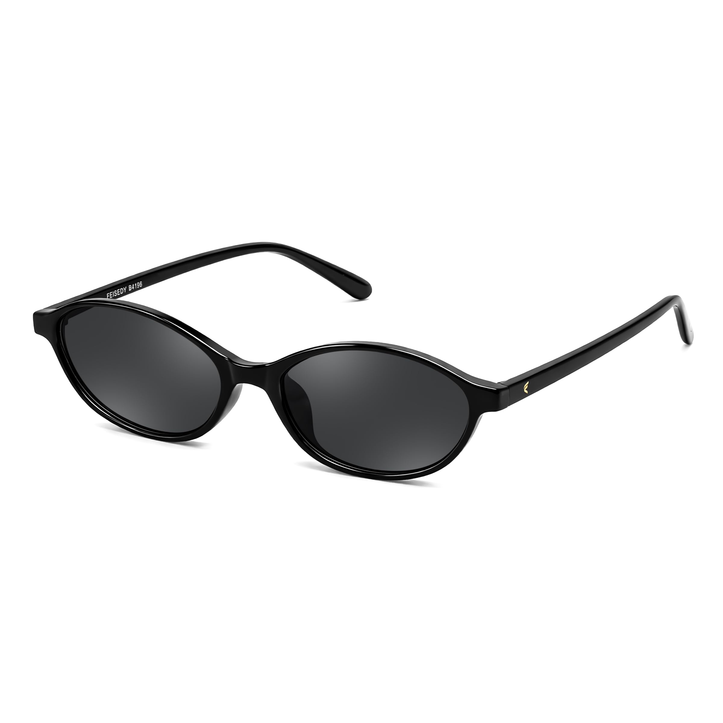 FEISEDY Retro Oval Sunglasses for Women Cat Eye 90s Lightweight Narrow Shades Trendy Sun Glasses B4196