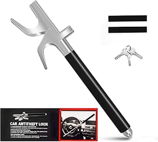 Steering Wheel Lock Anti Theft, The Club Steering Wheel Lock with Escape Hammer, Car Theft Prevention Device Security Steering Wheel Lock Anti-Theft Device for Cars Trucks SUVs Vans Vehicles