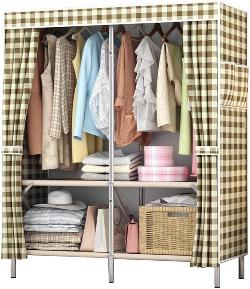 Cloth Wardrobe Clothes Closet, Portable Closet Non-Woven Wardrobe Storage Closet Standing Closet Fabric Cabinet Portable Wardrobe,D_161*128 * 48cm