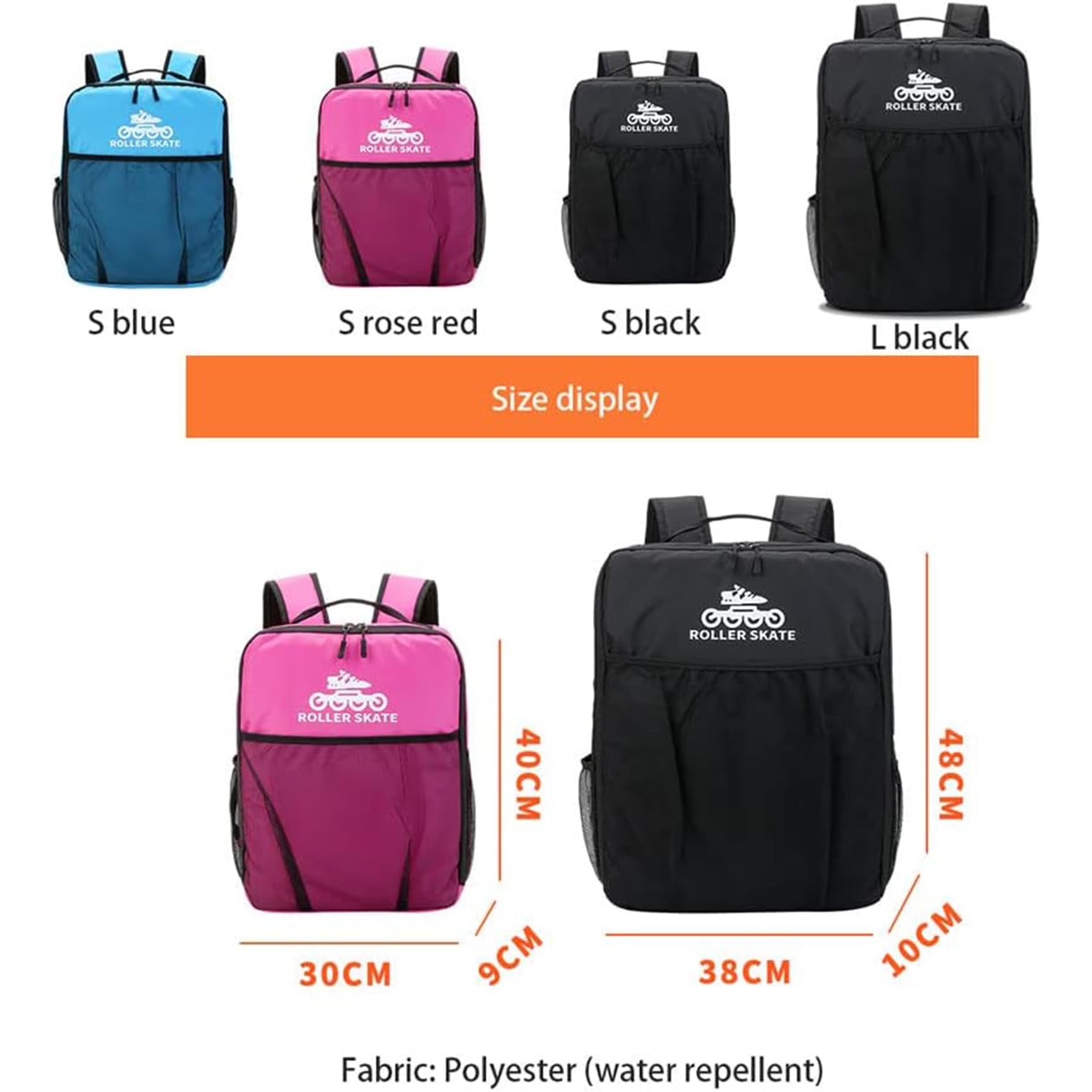DJFOG Kinder-Schlittschuh-Tasche, Rollschuh-Tasche, Rollschuh-Rucksack, Schlittschuh-Inline-Skate-Aufbewahrungstasche, professionelle Rollschuh-Umhängetasche,Rosa,S