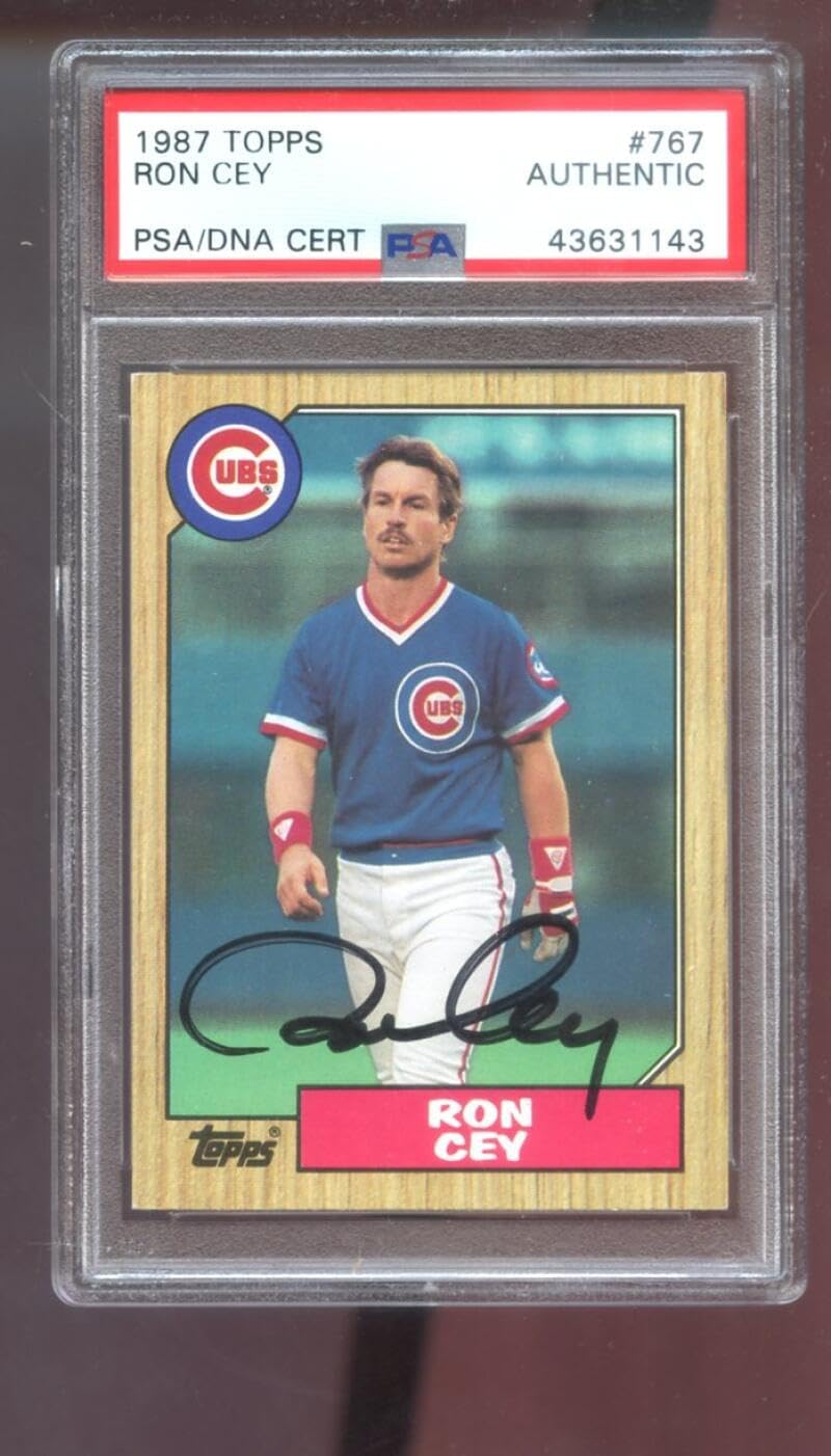 1987 Topps #767 Ron Cey AUTO SIGNED Autograph Autographed Card PSA PSA/DNA Baseball MLB COA Chicago Cubs