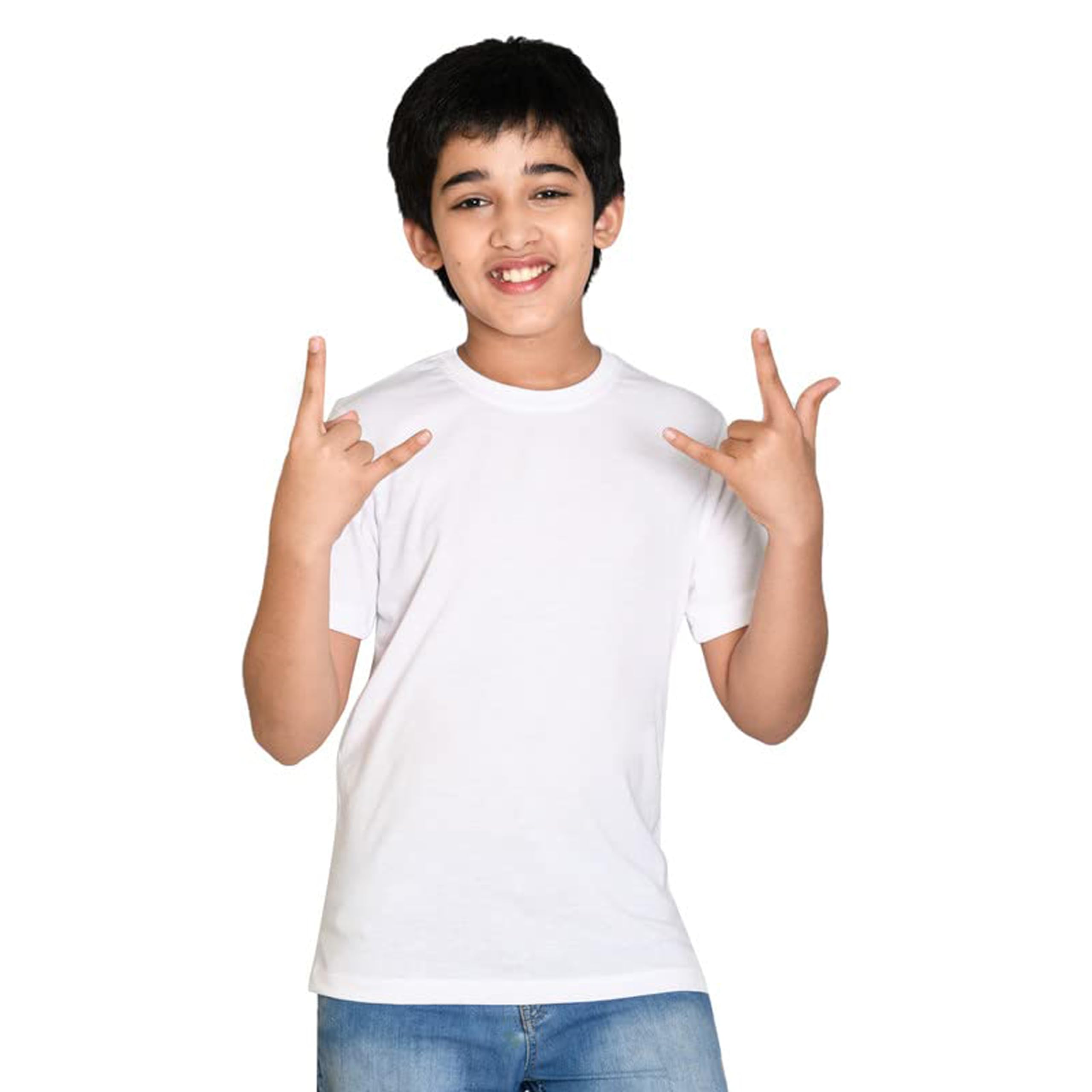 ORATEES® Kids t Shirt Boy Regular Fit Plain White Bio Washed Pure Cotton Solid Round Neck Half Sleeve-image-23