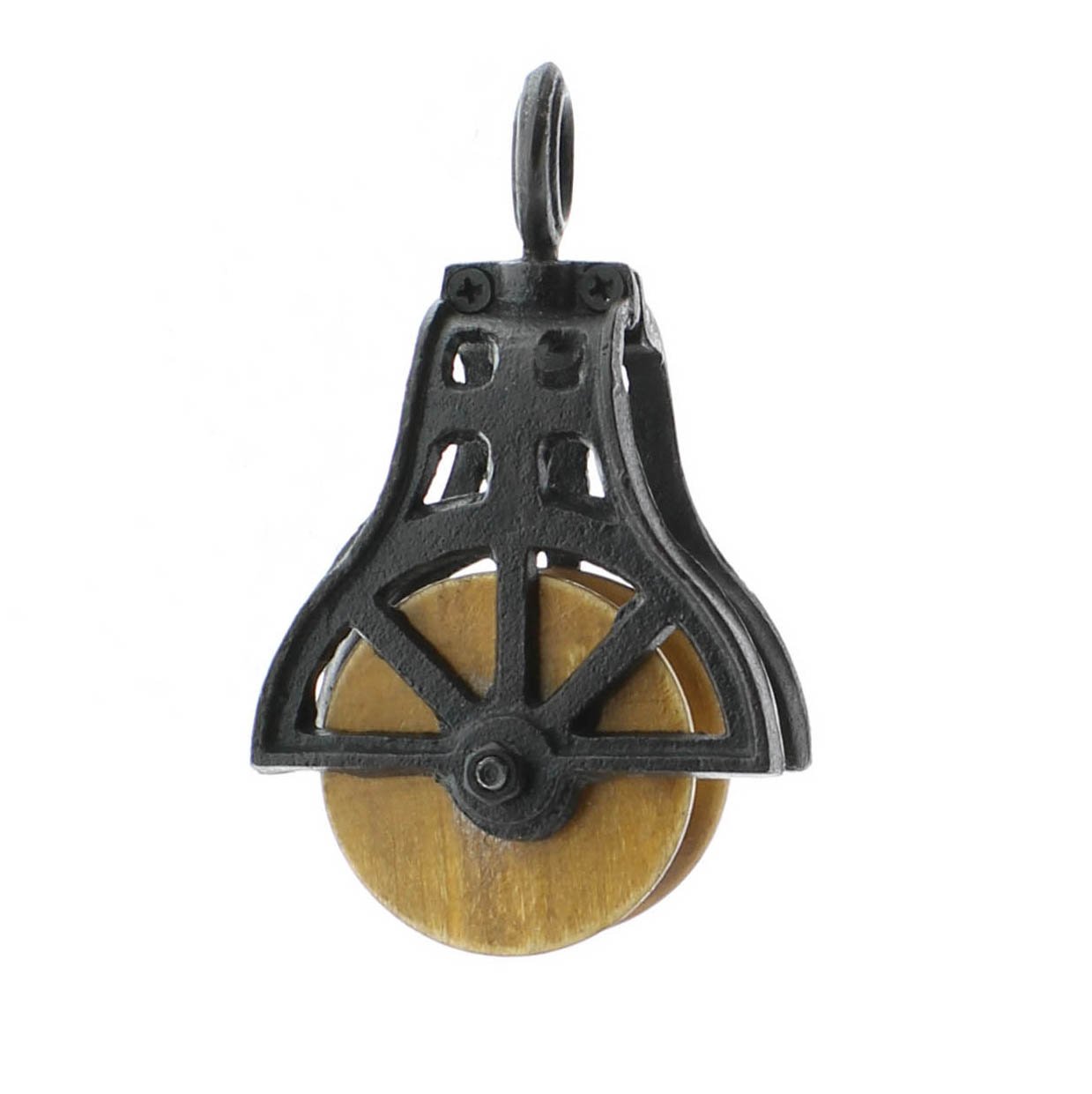 Market Cast Iron and Wood Pulley
