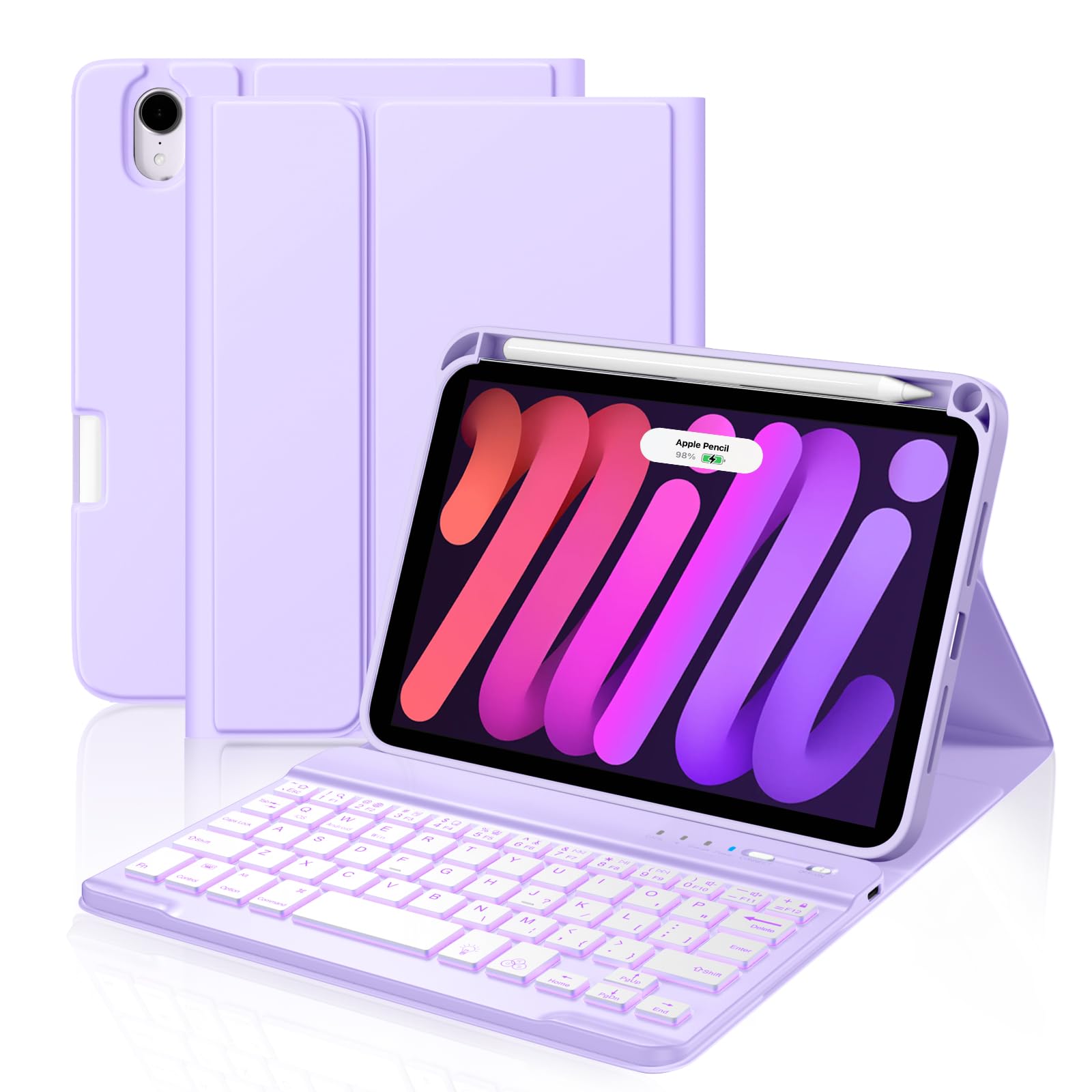iPad mini第7世代　Keyboard Apple Pencil Pro Amazon.com: QYiiD Magic Keyboard Case for iPad mini 7 (A17 Pro
