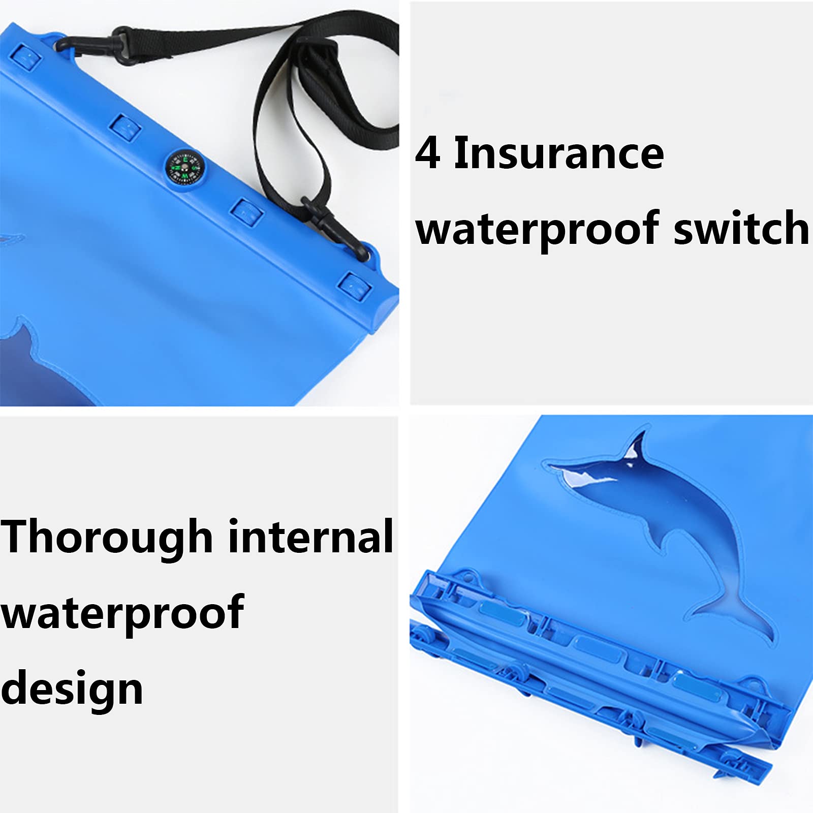 Riñonera Impermeable, Bolsas Estancas para Navegación, con Cinturón Ajustable, para la Playa Navegación Pesca Kayak Rafting Camping Etc 26 * 25 * 6CM