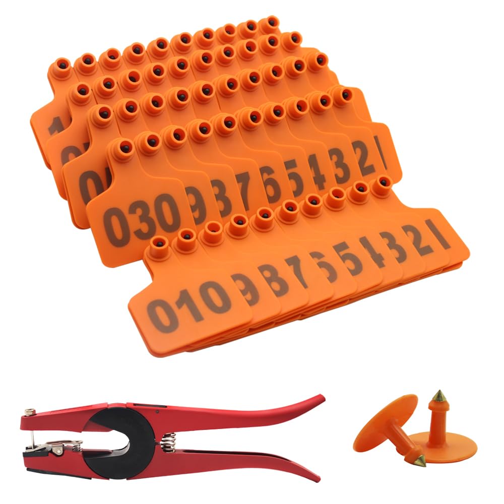 Lucky Farm Orange Cattle Ear Tags