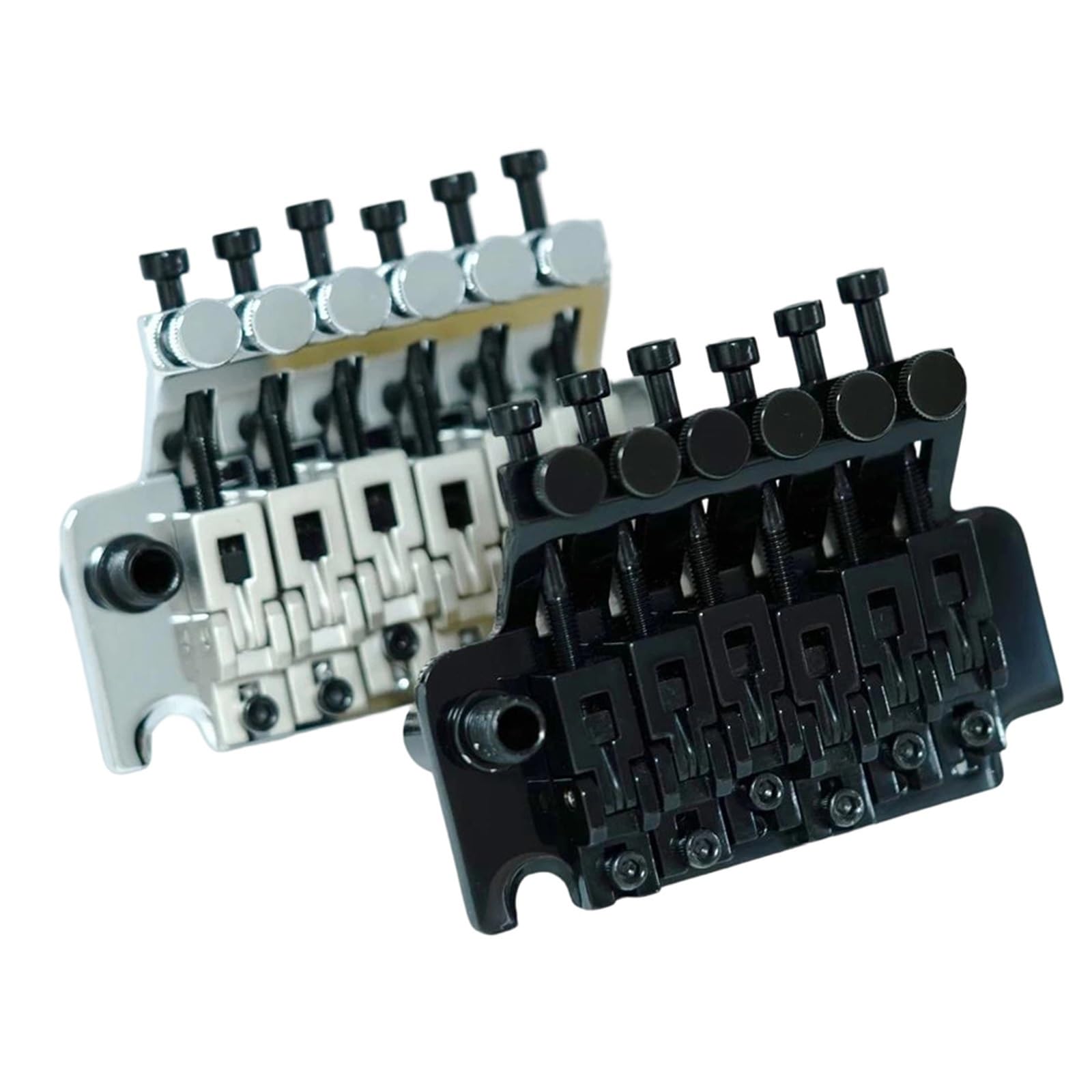 Mostek Gitarowy Podwójna Podstawa Mosiężna Tremol 6 Strunowa Gitara Elektryczna Podwójny Mostek Blokujący R2 42mm/R3 43mm Nakrętka Chrom Czarny(Chrome R3)