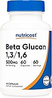 Vista 1 de Nutricost Beta Glucan 500mg 1,3/1,6 D-Glucano, 60 cápsulas vegetarianas - Sin gluten, sin OMG