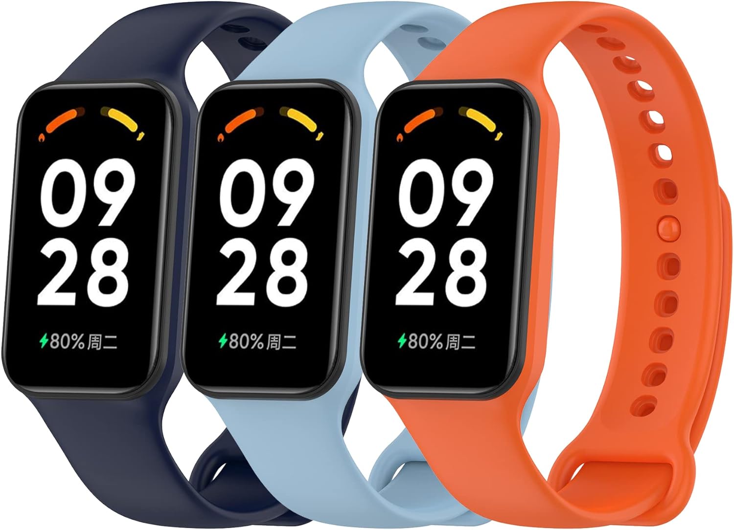 CHULN 3 Piezas Redmi Smart Band 2 Correas, Colorido Suave Silicona Reloj Recambio Brazalete Impermeable Correa Compatibles con Xiaomi Redmi Smart Band 2 Pulsera