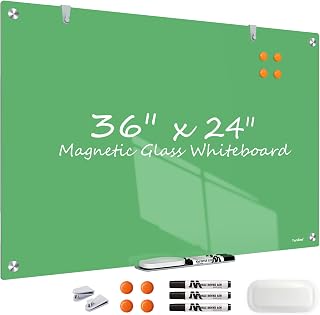 Tankee Glass Whiteboard 36x24 Magnetic White Board Dry Erase Board for Wall
