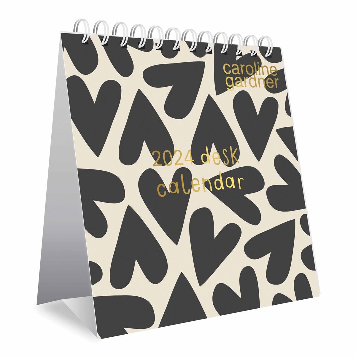 2024 Caroline Gardner Hearts & Mixed Prints Desk Calendar