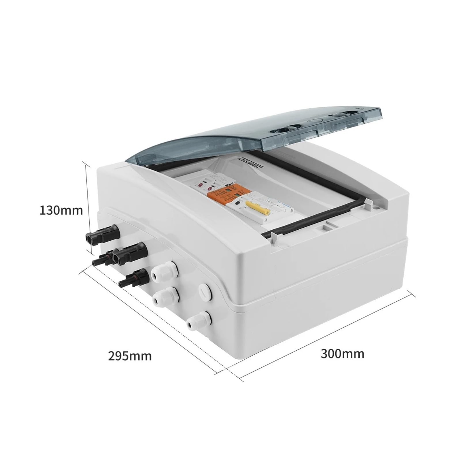 RWRAPS Scatola combinatrice Solare fotovoltaica con Protezione Contro i fulmini 2 ingressi 1 Uscita Scatola Impermeabile con Fusibile DC 600V IP65 12 Vie (Size : 16A DC)