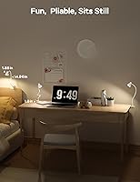 Vista 5 de Lámpara con clip USB, luz de lectura, 3 modos de color, 10 niveles de brillo regulable, lámpara de escritorio de cuello de cisne flexible