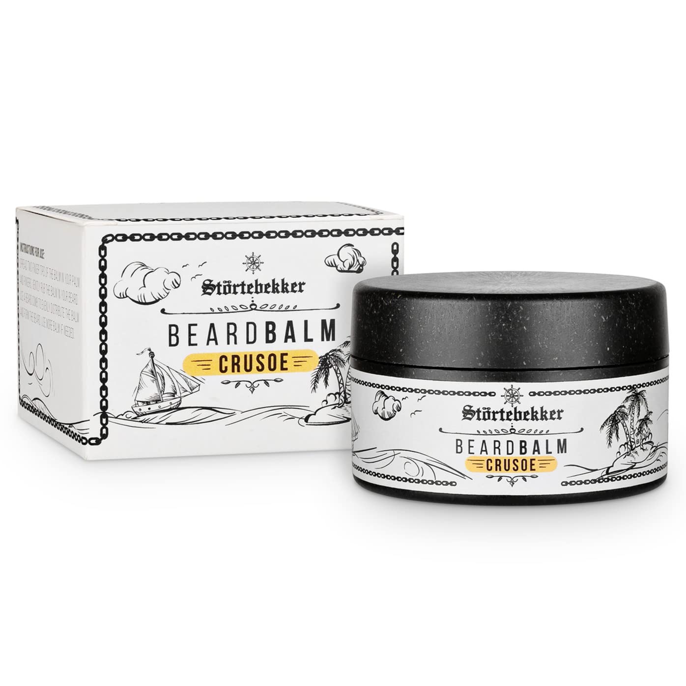 NUEVO: Störtebekker® Bálsamo para Barba Premium cuida la barba y le da forma - Bote de 50 ml 100% compostable - Cera para barba de hombre con agradable aroma - Crema para barba Made in Germany