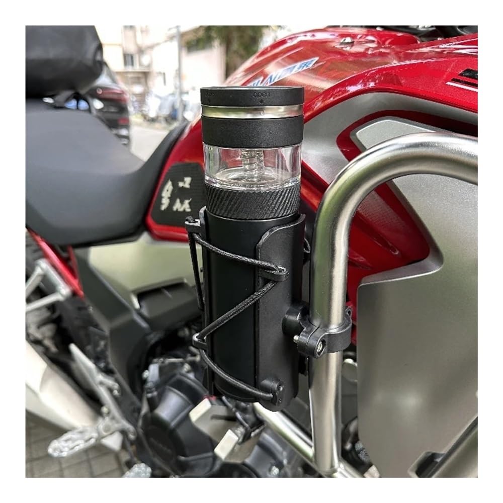 Becherhalter Motorrad Universeller Motorrad-Getränkehalter, Fahrrad-Wasserbecher-Flaschenhalter, Motorradzubehör, Verstellbar, Drehbar