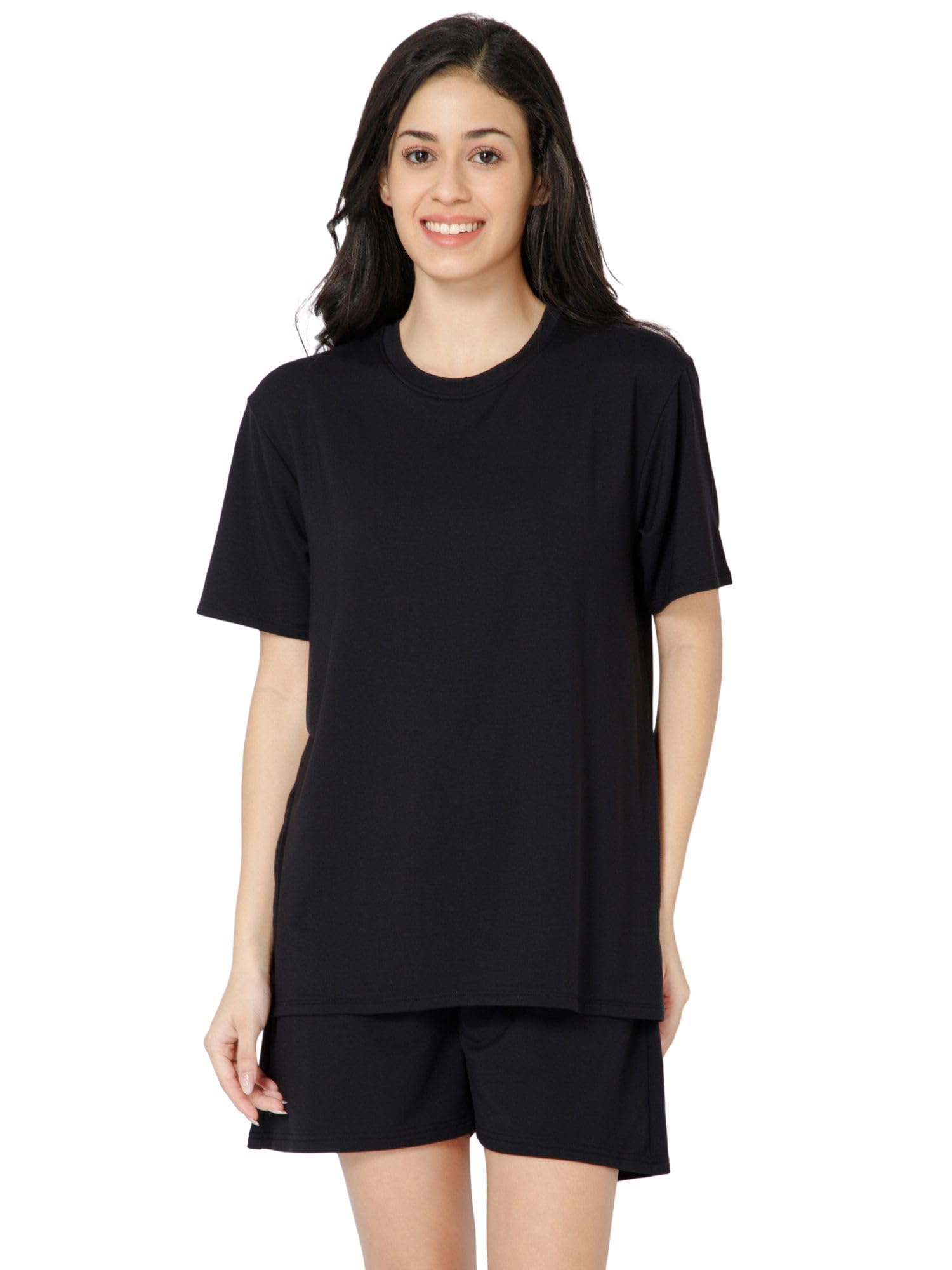 bummer Women's PureBreeze T-Shirt | Ultra-Soft Tri-Blend Fabric | 220 GSM | Stretchable, Breathable & Odour-Free | All-Season Comfort | Made in India | Casual, Lounge & Active Wear-picture-47