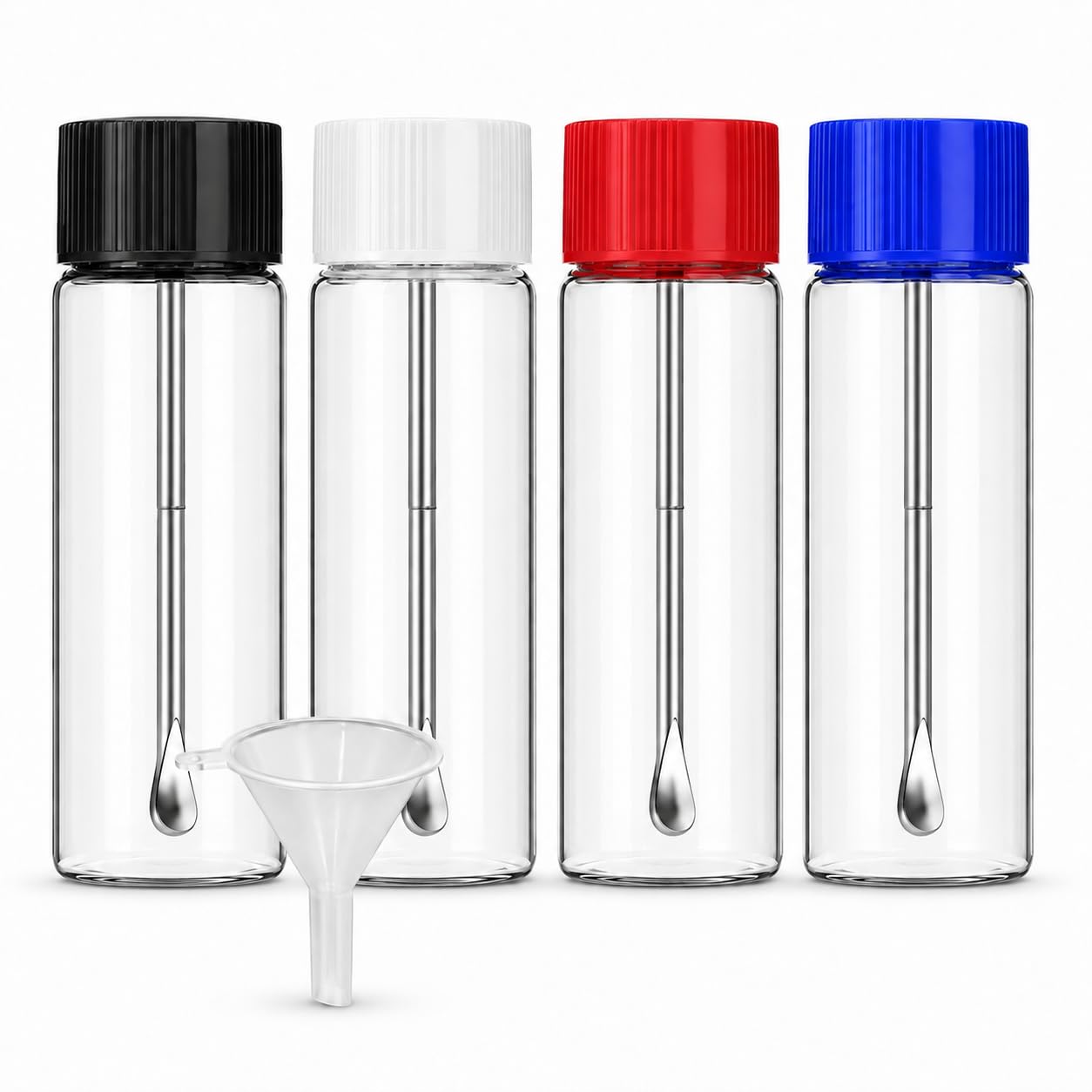 Flaconcini per campioni in vetro trasparente, capacità 5 ml (1,35 Dram), confezione da 4